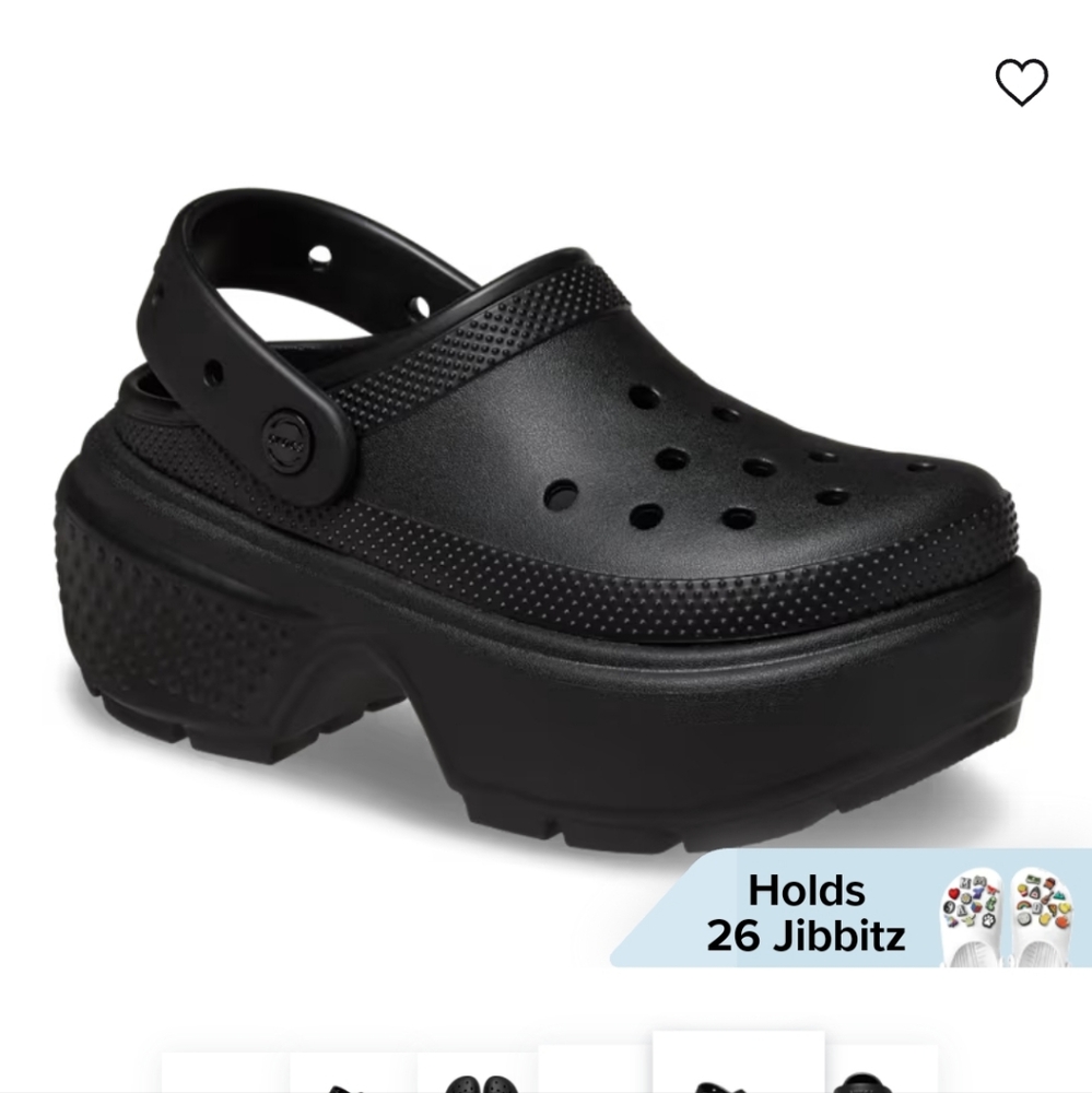 Black Chunky Crocs lightweight